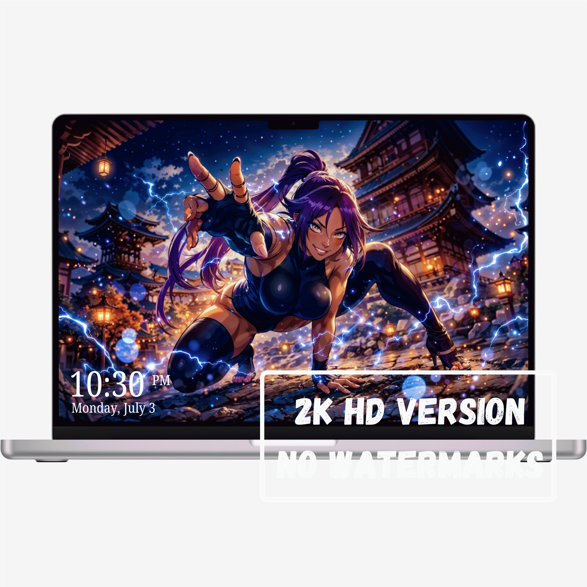 Yoruichi Shihōin – Anime Lightning Warrior Artwork (2K Full HD)