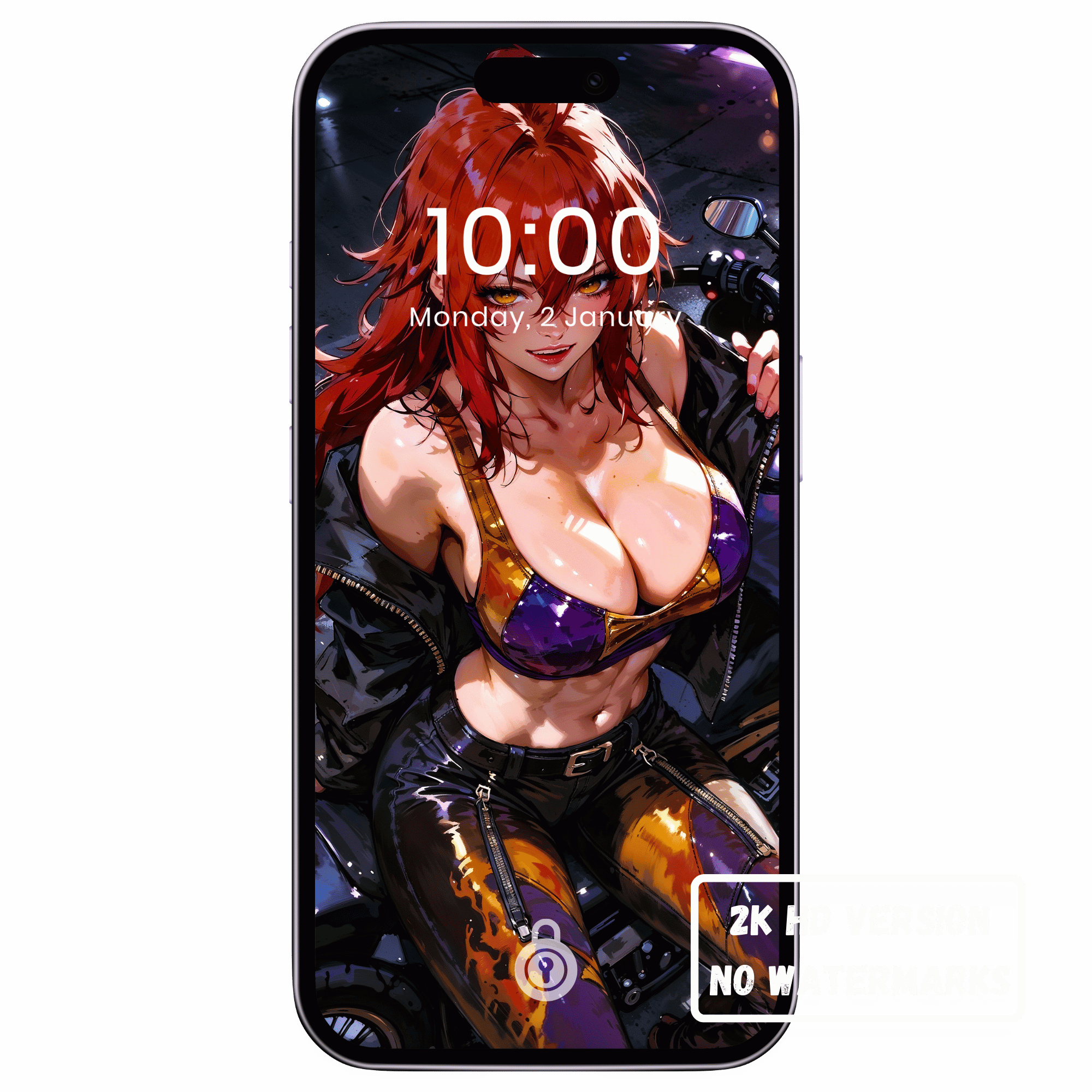 Mereoleona Vermillion – Biker Anime Artwork (2K Full HD)