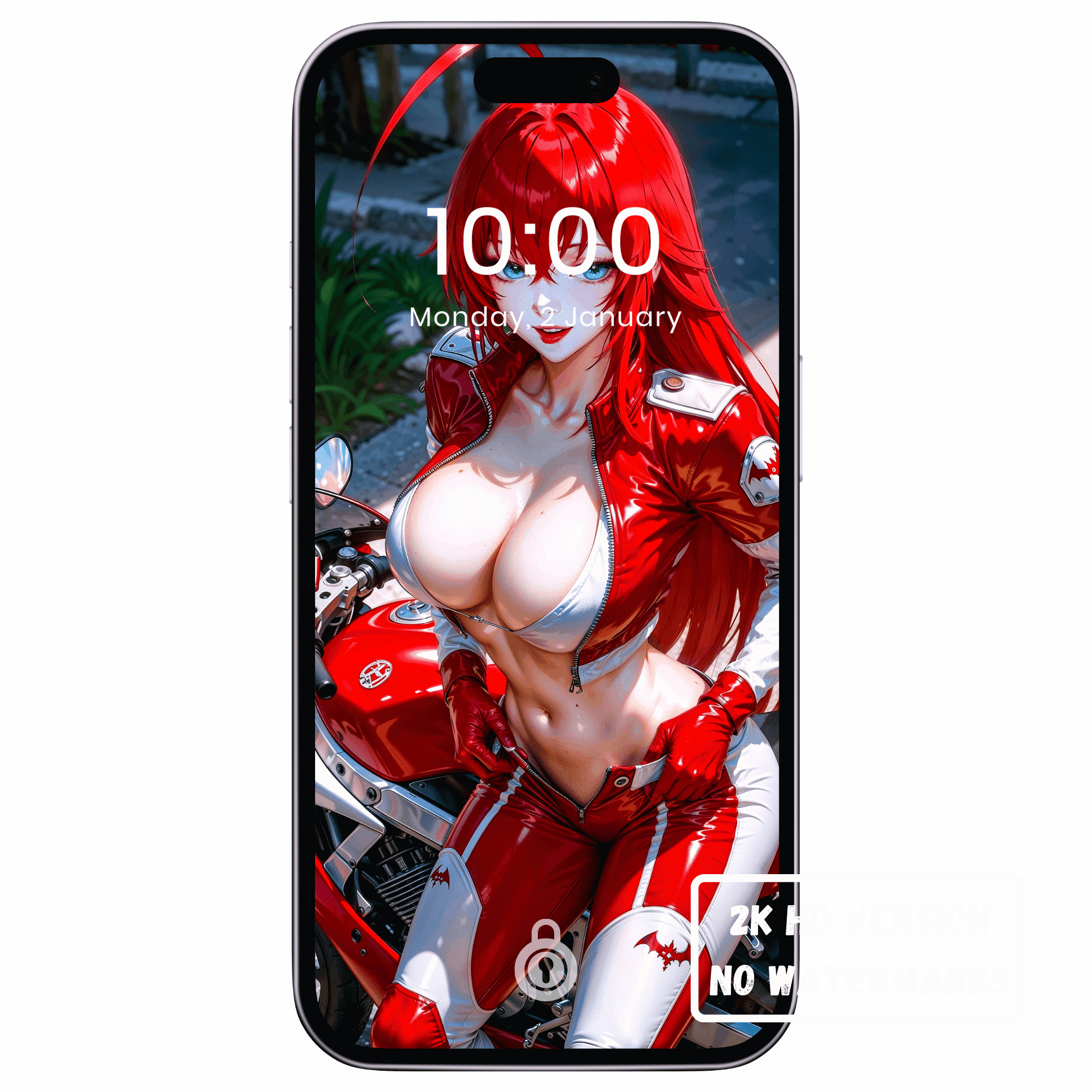 Rias Gremory – Biker Anime Artwork (2K Full HD)